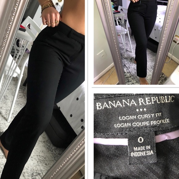 BANANA REPUBLIC BLACK TROUSERS - Picture 1 of 1